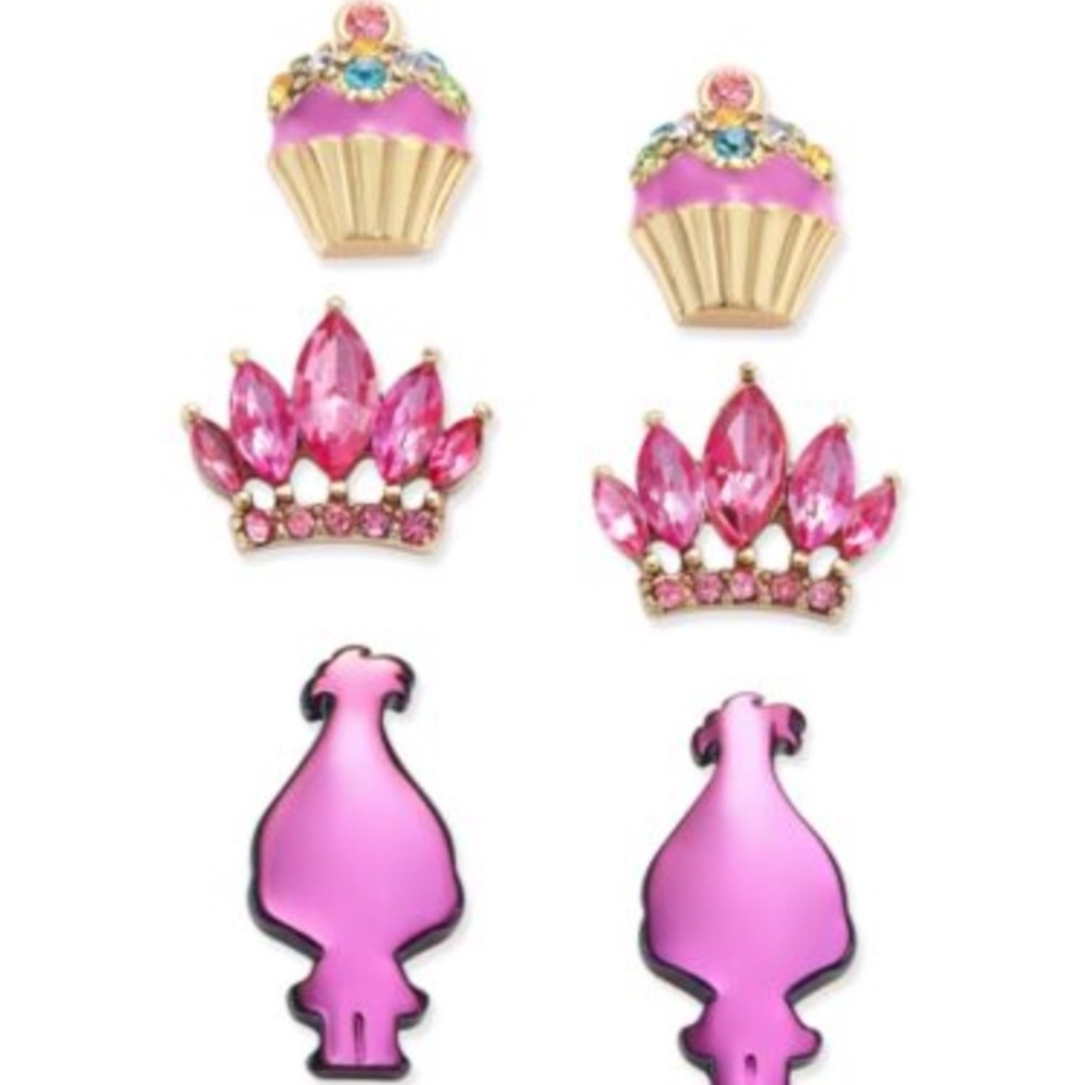 NWT🏷 Betsey Johnson XoX Trolls Stud Earrings